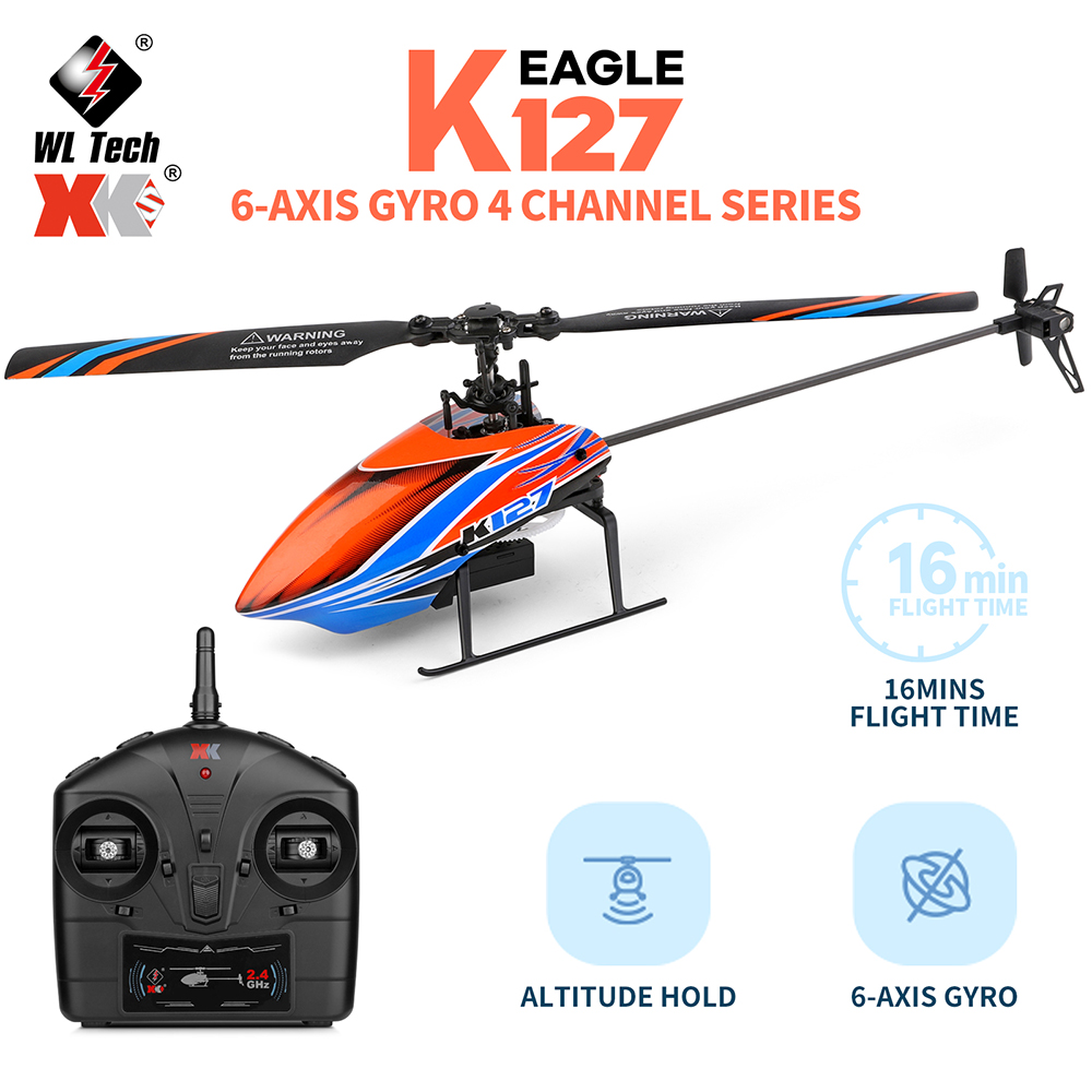 Rc Helicopter Large - Wltoys-hélice giratória xk k127 2.4g, 6-aixs,