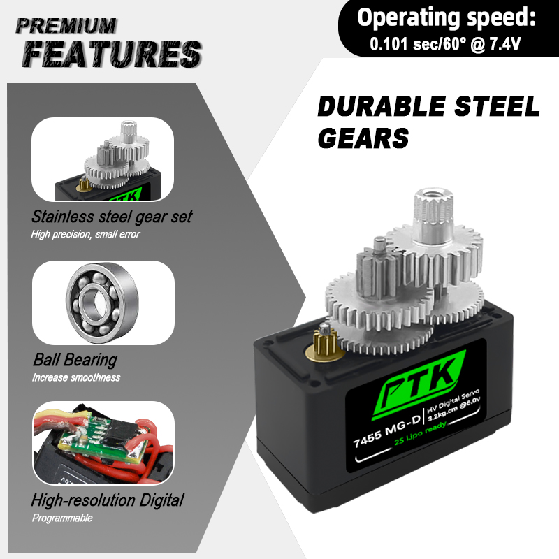 Servo Digital PTK 7455MG-D 12g - Rc Helicopter Parts avaliação e preço