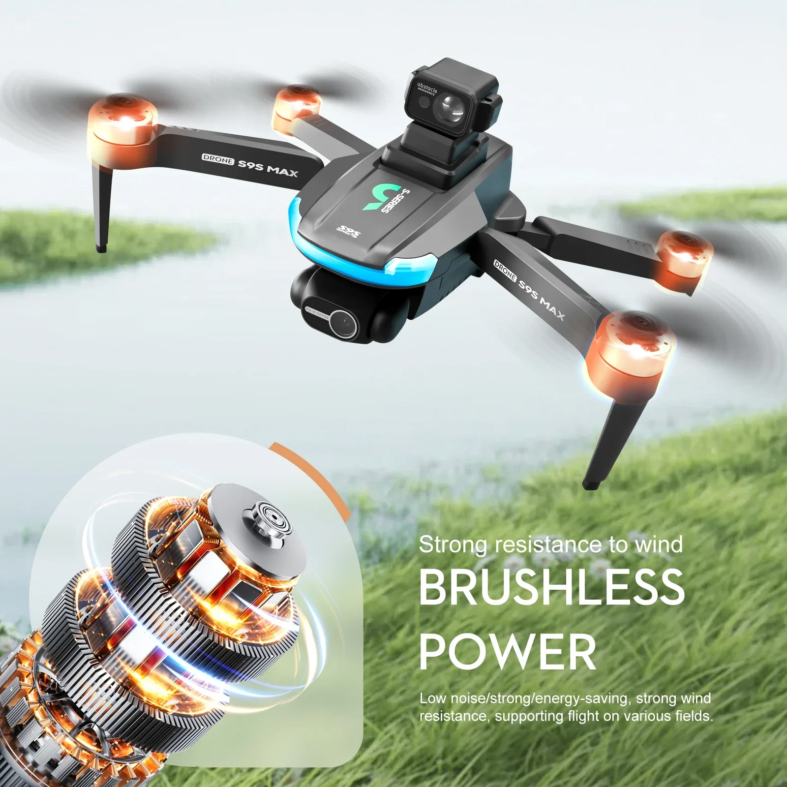 Novo s9s max mini drone 4k 2 e - Rc Helicopter Mini avaliação e preço