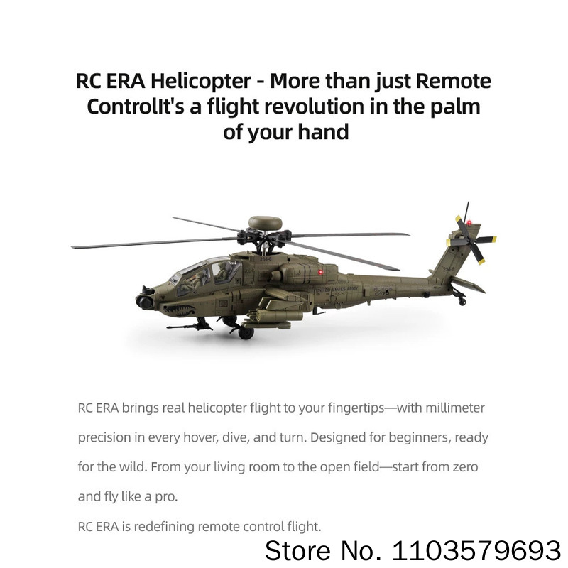 Helicóptero RC Era RC Ah 64d A - Rc Helicopter Single Rotor avaliação e preço